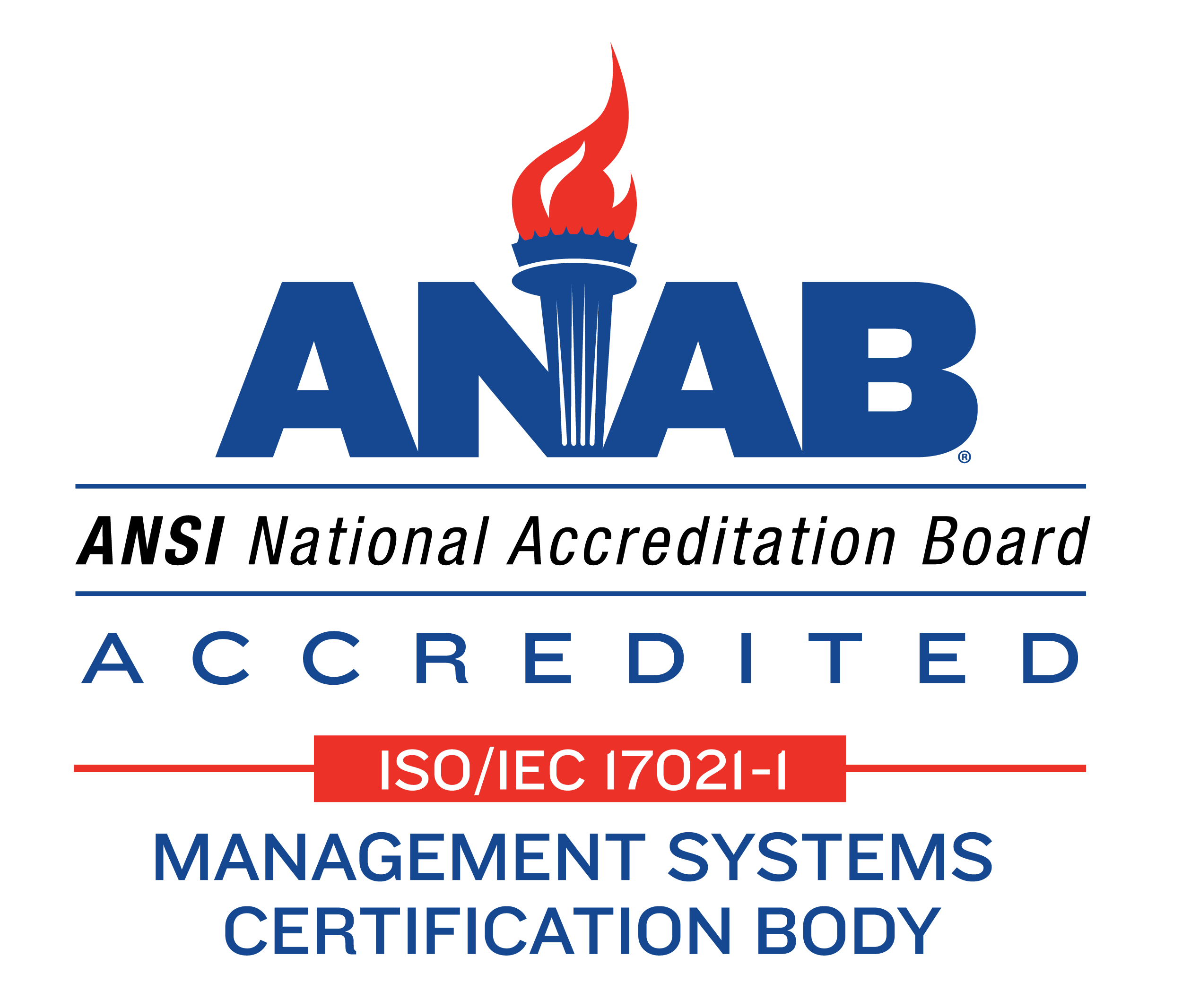 ANAB Accredited — ANSI National Accreditation Board — ISO/IEC 17021-1